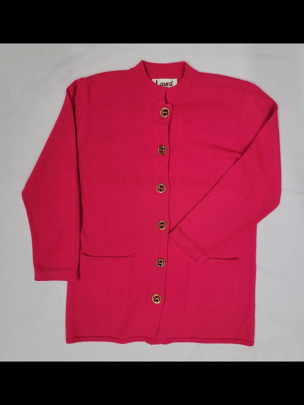 Laura Pink Button-Front Knit Cardigan And Skirt Set
